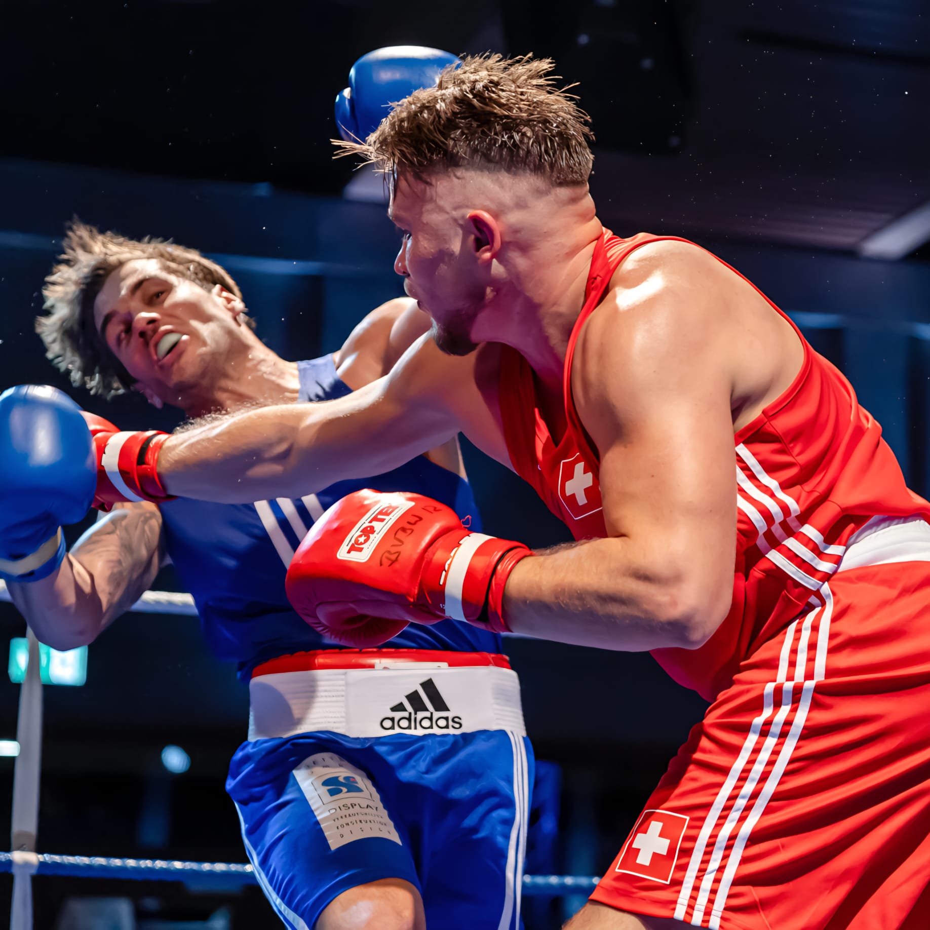 Boxer trainiert am Sandsack